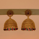 Antique Matte Big Filigree Jhumka Earrings