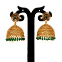Antique Matte Big Filigree Jhumka Earrings
