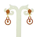Stylish Gold-Plated Ruby Stone Drop Earrings