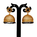 Premium Matte Dome Jhumka Crystal Drop Earrings