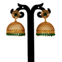 Premium Matte Dome Jhumka Crystal Drop Earrings