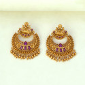 Antique Lakshmi Kemp Chandbali Earrings