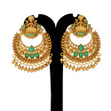 Antique Lakshmi Kemp Chandbali Earrings