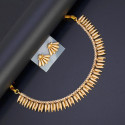 Matte Gold Plated Spike Designer Jasmine Choker Set