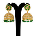 Stylish Kundan Stone Antique Gold Plated Jhumka Earrings
