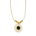 Kerala Gold Plated Palakka Style Green Pendant Necklace