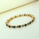 Sparkling Gold Plated Oval and Round Stone Bangle