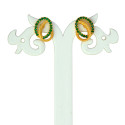 Elegant Gold-Plated Emerald Stone Swirl Stud Earrings
