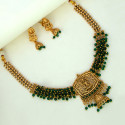 Ethnic Antique Gold Plated Crystal Lakshmi Necklace Set