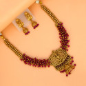 Ethnic Antique Gold Plated Crystal Lakshmi Necklace Set