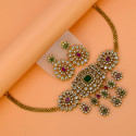 Sparkling Gold Plated CZ Stone Floral Necklace Set