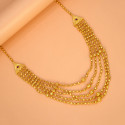 Elegant Five-Strand Designer Golden Beads Layer Necklace