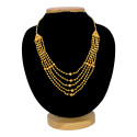 Elegant Five-Strand Designer Golden Beads Layer Necklace