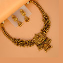 Ethnic Antique Gold Plated Crystal Lakshmi Necklace Set