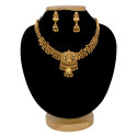 Ethnic Antique Gold Plated Crystal Lakshmi Necklace Set