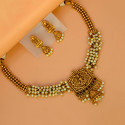 Ethnic Antique Gold Plated Crystal Lakshmi Necklace Set