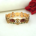 Luxe Matte Finish Lakshmi Lotus Enamel Bangle