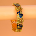 Luxe Matte Finish Lakshmi Lotus Enamel Bangle
