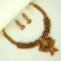 Antique Gold Plated Lakshmi Pendant Necklace Set