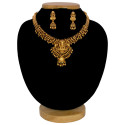 Antique Gold Plated Lakshmi Pendant Necklace Set