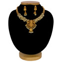 Antique Gold Plated Lakshmi Pendant Necklace Set