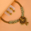 Antique Gold Plated Lakshmi Pendant Necklace Set