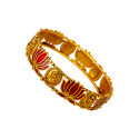 Ethnic Antique Gold Plated Lakshmi Lotus Bangle