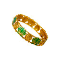Ethnic Antique Gold Plated Lakshmi Lotus Bangle