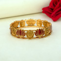 Ethnic Antique Gold Plated Lakshmi Lotus Bangle
