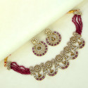 Victorian Antique Finish Ruby CZ Choker Set