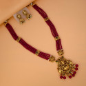 Antique Gold Lakshmi Pendant Beaded Long Necklace Set