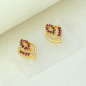 Exquisite Designer Gold Plated Stone Ear Studs