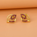 Exquisite Designer Gold Plated Stone Ear Studs