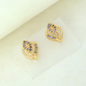 Exquisite Designer Gold Plated Stone Ear Studs