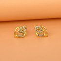 Exquisite Designer Gold Plated Stone Ear Studs