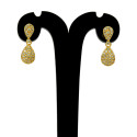 Fashionable Gold Plated Teardrop Stone Drop Earrings