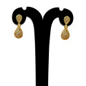 Fashionable Gold Plated Teardrop Stone Drop Earrings