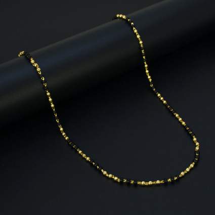 Classic Gold Plated Black Beads Mangalsutra Chain