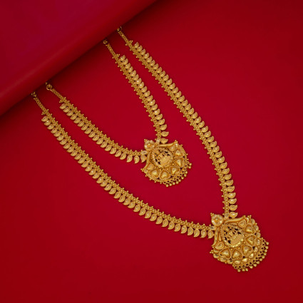 Matte Gold Plated Lakshmi Bridal Necklace Set