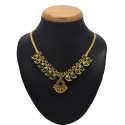Gold Plated Ethnic Green Mango Palakka Necklace
