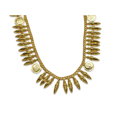 Traditional Gold plated Mulla Motttu/ Jasmine with Cash Long Haram