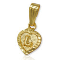 Gold Plated Heart Shape Alphabet Pendant