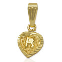 Gold Plated Heart Shape Alphabet Pendant