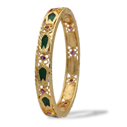 One Gram Gold Plated Thin Nagapadam Bangles