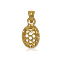 Micro Gold Plated Little Designer Net Pendant
