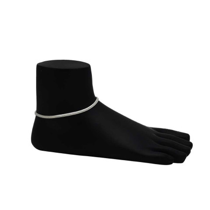 Stylish and Durable Silver Chain Plain Anklets